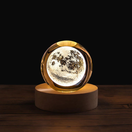 Crystal Ball Astronaut Solar System Saturn Milky Way Planet Night Light