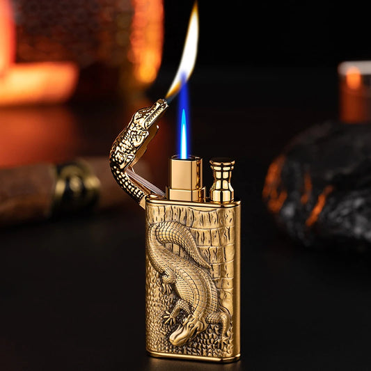 Metal Crocodile Double Fire Gas Lighters