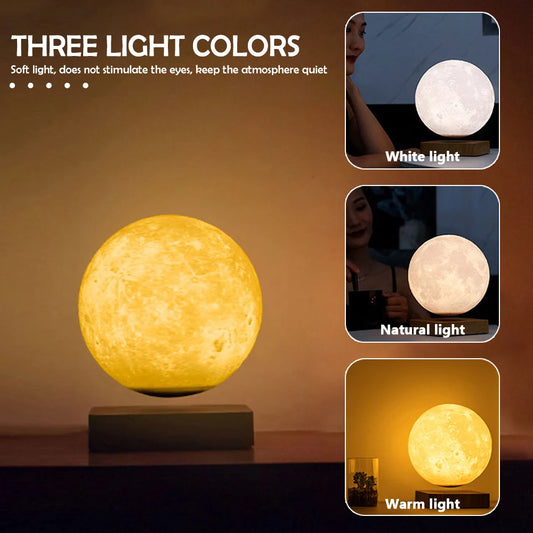 Novelty Levitating Moon Night Light 360° Rotation Magnetic Floating Moon Lamp